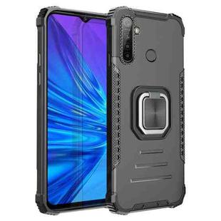 For OPPO Realme 5 Fierce Warrior Series Armor All-inclusive Shockproof Aluminum Alloy + TPU Protective Case with Ring Holder(Black)