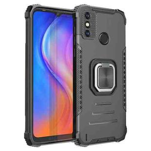 For Tecno Spark 6 Go Fierce Warrior Series Armor All-inclusive Shockproof Aluminum Alloy + TPU Protective Case with Ring Holder(Black)
