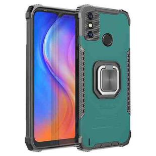 For Tecno Spark 6 Go Fierce Warrior Series Armor All-inclusive Shockproof Aluminum Alloy + TPU Protective Case with Ring Holder(Green)