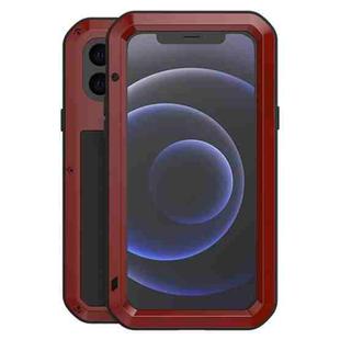 For iPhone 12 mini LOVE MEI Metal Shockproof Life Waterproof Dustproof Protective Case (Red)