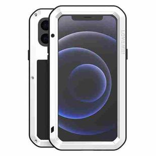 For iPhone 12 mini LOVE MEI Metal Shockproof Life Waterproof Dustproof Protective Case (White)