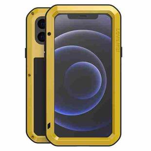 For iPhone 12 mini LOVE MEI Metal Shockproof Life Waterproof Dustproof Protective Case (Yellow)