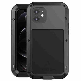 For iPhone 12 LOVE MEI Metal Shockproof Life Waterproof Dustproof Protective Case(Black)