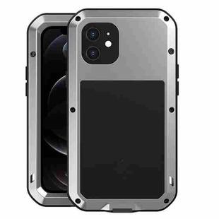 For iPhone 12 LOVE MEI Metal Shockproof Life Waterproof Dustproof Protective Case(Silver)