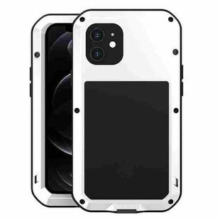 For iPhone 12 LOVE MEI Metal Shockproof Life Waterproof Dustproof Protective Case(White)