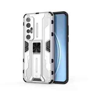For Xiaomi Mi 10S Supersonic PC + TPU Shock-proof Protective Case with Holder(White)
