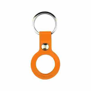 Liquid Silicone Shockproof Protective Cover Soft Case with Keychain Ring For AirTag(Orange)
