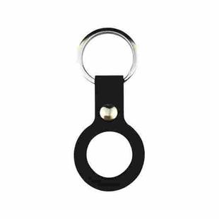 Liquid Silicone Shockproof Protective Cover Soft Case with Keychain Ring For AirTag(Black)