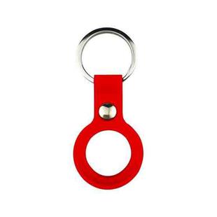 Liquid Silicone Shockproof Protective Cover Soft Case with Keychain Ring For AirTag(Red)
