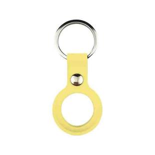 Liquid Silicone Shockproof Protective Cover Soft Case with Keychain Ring For AirTag(Yellow)