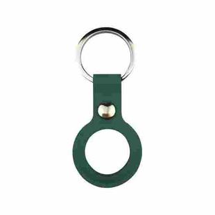 Liquid Silicone Shockproof Protective Cover Soft Case with Keychain Ring For AirTag(Deep Green)