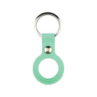 Liquid Silicone Shockproof Protective Cover Soft Case with Keychain Ring For AirTag(Light Green)