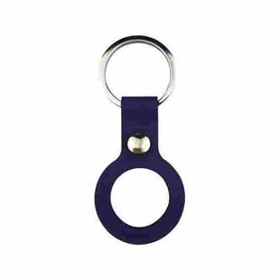 Liquid Silicone Shockproof Protective Cover Soft Case with Keychain Ring For AirTag(Dark Blue)