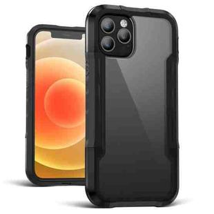 For iPhone 12 mini Metal Shockproof Transparent Protective Case (Black)