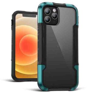 Metal Shockproof Transparent Protective Case For iPhone 12 / 12 Pro(Dark Green)