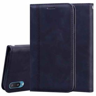 For Samsung Galaxy A02 (EU Version)  Frosted Business Magnetic Horizontal Flip PU Leather Case with Holder & Card Slot & Lanyard(Black)