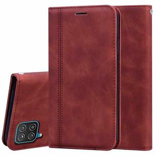 For Samsung Galaxy A12 5G Frosted Business Magnetic Horizontal Flip PU Leather Case with Holder & Card Slot & Lanyard(Brown)
