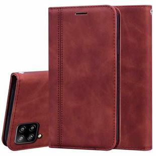 For Samsung Galaxy A42 5G Frosted Business Magnetic Horizontal Flip PU Leather Case with Holder & Card Slot & Lanyard(Brown)