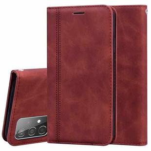 For Samsung Galaxy A52 5G / 4G Frosted Business Magnetic Horizontal Flip PU Leather Case with Holder & Card Slot & Lanyard(Brown)