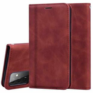 For Samsung Galaxy A72 5G / 4G Frosted Business Magnetic Horizontal Flip PU Leather Case with Holder & Card Slot & Lanyard(Brown)