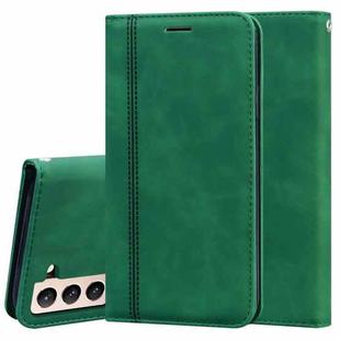 For Samsung Galaxy S21+ 5G Frosted Business Magnetic Horizontal Flip PU Leather Case with Holder & Card Slot & Lanyard(Green)