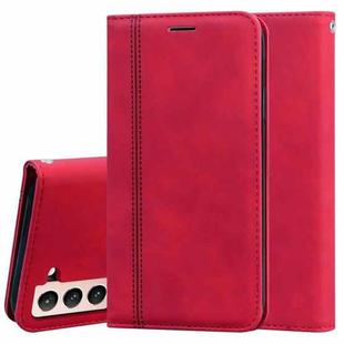 For Samsung Galaxy S21+ 5G Frosted Business Magnetic Horizontal Flip PU Leather Case with Holder & Card Slot & Lanyard(Red)