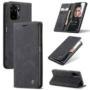 For Xiaomi Redmi Note 10 4G / Note 10s CaseMe 013 Multifunctional Horizontal Flip Leather Case with Holder & Card Slot & Wallet(Black)