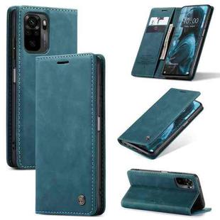 For Xiaomi Redmi Note 10 4G / Note 10s CaseMe 013 Multifunctional Horizontal Flip Leather Case with Holder & Card Slot & Wallet(Blue)