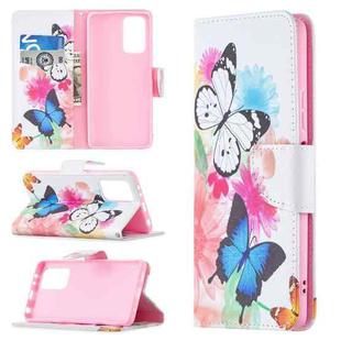 For Xiaomi Redmi Note 10 Pro Colored Drawing Pattern Horizontal Flip Leather Case with Holder & Card Slots & Wallet(Butterflies)