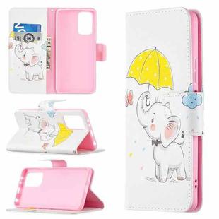 For Xiaomi Redmi Note 10 Pro Colored Drawing Pattern Horizontal Flip Leather Case with Holder & Card Slots & Wallet(Umbrella Elephant)