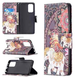 For Xiaomi Redmi Note 10 Pro Colored Drawing Pattern Horizontal Flip Leather Case with Holder & Card Slots & Wallet(Flowers Elephant)