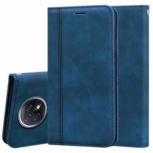 For Xiaomi Redmi Note 9T Frosted Business Magnetic Horizontal Flip PU Leather Case with Holder & Card Slot & Lanyard(Blue)