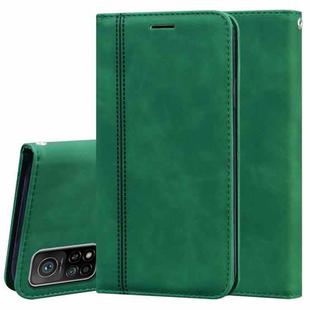 For Xiaomi Mi 10T Pro 5G Frosted Business Magnetic Horizontal Flip PU Leather Case with Holder & Card Slot & Lanyard(Green)