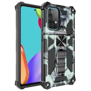 For Samsung Galaxy A51 5G Camouflage Armor Shockproof TPU + PC Magnetic Protective Case with Holder(Mint Green)