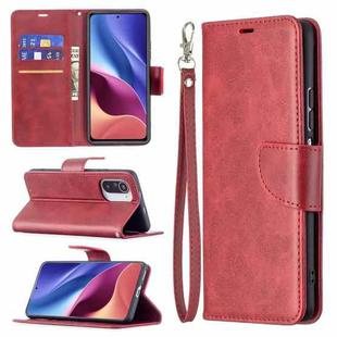 For Xiaomi Mi 11i / Poco F3 / Redmi K40 Retro Lambskin Texture Pure Color Horizontal Flip PU Leather Case with Holder & Card Slots & Wallet & Lanyard(Red)
