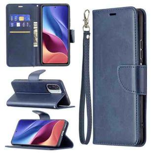 For Xiaomi Mi 11i / Poco F3 / Redmi K40 Retro Lambskin Texture Pure Color Horizontal Flip PU Leather Case with Holder & Card Slots & Wallet & Lanyard(Blue)