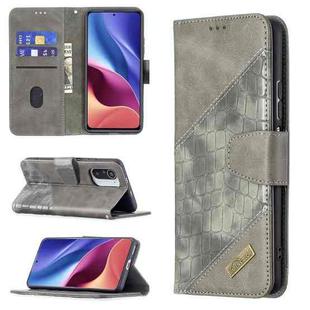 For Xiaomi Mi 11i / Poco F3 / Redmi K40 Matching Color Crocodile Texture Horizontal Flip PU Leather Case with Wallet & Holder & Card Slots(Gray)