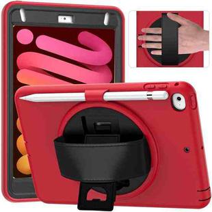360 Degree Rotation PC + TPU Protective Case with Holder & Hand-strap & Pen Slot For iPad mini 5 / 4 (Red)