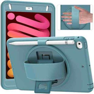 360 Degree Rotation PC + TPU Protective Case with Holder & Hand-strap & Pen Slot For iPad mini 5 / 4 (Light Blue)