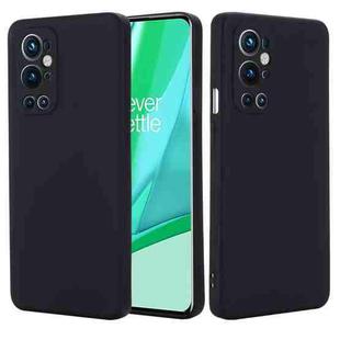 For OnePlus 9 Pro Solid Color Liquid Silicone Dropproof Full Coverage Protective Case(Black)