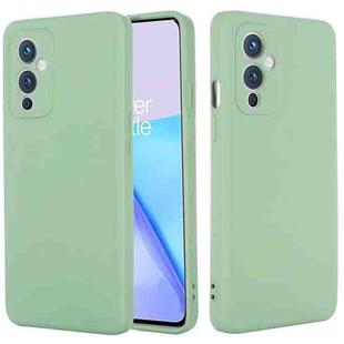 For OnePlus 9 Solid Color Liquid Silicone Dropproof Full Coverage Protective Case(Green)
