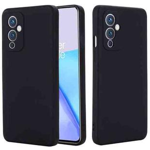 For OnePlus 9 Solid Color Liquid Silicone Dropproof Full Coverage Protective Case(Black)