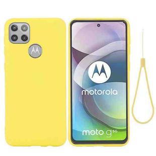 For Motorola Moto G 5G Solid Color Liquid Silicone Dropproof Full Coverage Protective Case(Yellow)