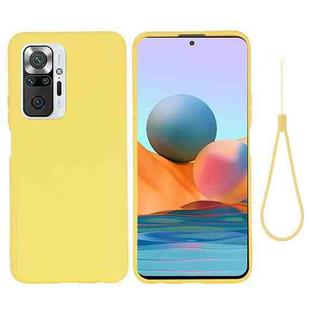 For Xiaomi Redmi Note 10 Pro Max Solid Color Liquid Silicone Dropproof Full Coverage Protective Case(Yellow)