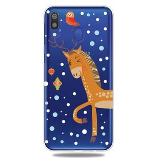 For Galaxy A30 Trendy Cute Christmas Patterned Clear TPU Protective Case(Big Deer)