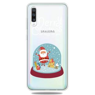 For Galaxy A50 Trendy Cute Christmas Patterned Clear TPU Protective Case(Crystal Ball)