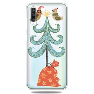 For Galaxy A70 Trendy Cute Christmas Patterned Clear TPU Protective Case(Big Christmas Tree)