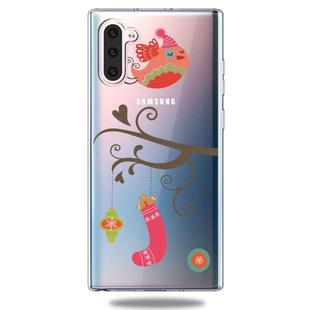 For Galaxy Note10 Trendy Cute Christmas Patterned Clear TPU Protective Case(Gift Bird)