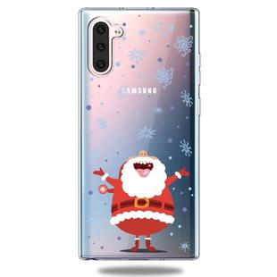 For Galaxy Note10 Trendy Cute Christmas Patterned Clear TPU Protective Case(Santa Claus)