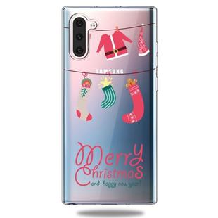 For Galaxy Note10 Trendy Cute Christmas Patterned Clear TPU Protective Case(Christmas Set)